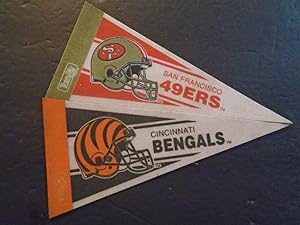 2 Vintage Mini Football Pennants San Francisco 49ers and Cincinnati Bengals 9