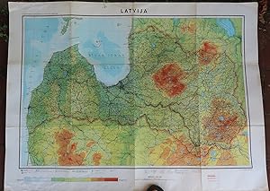 Antique Map-MAP-LITHUANIA-BALTIC STATE-EASTERN EUROPE-POLAND-Mantnieka-1950-1960