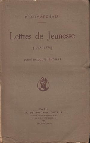 Bild des Verkufers fr Lettres de jeunesse (1745-1775) zum Verkauf von PRISCA