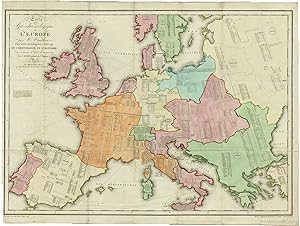 Antique Map-EUROPE-HISTORY OF RULERS-KINGS-EMPERORS-Semen-Wauthier-1820