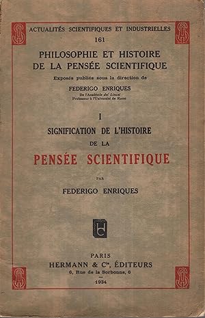 Immagine del venditore per Signification de l'histoire de la pense scientifique venduto da PRISCA