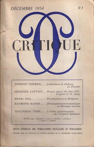 Seller image for Critique. Revue gnrale des publications franaises et trangres. - N 91 - Tome X. for sale by PRISCA