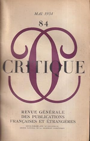 Image du vendeur pour Critique. - Revue gnrale des publications franaises et trangres. - N 84 - Tome X mis en vente par PRISCA