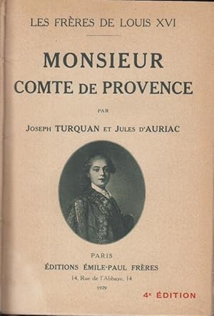 Image du vendeur pour Monsieur comte de Provence, mis en vente par PRISCA