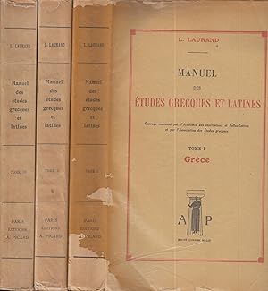 Bild des Verkufers fr Manuel Des tudes Grecques et Latines - Tome I & II & III zum Verkauf von PRISCA