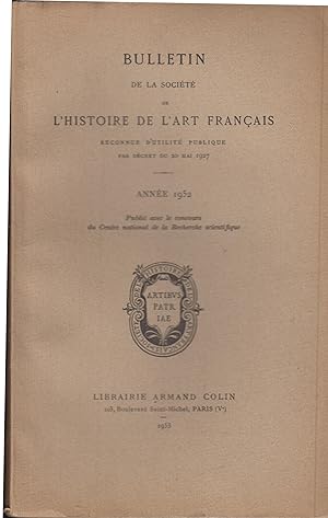 Seller image for Bulletin de la Socit de l'Histoire de l'Art Franais - Anne 1935 fascicule I for sale by PRISCA