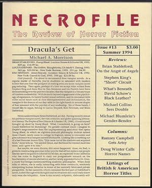 Bild des Verkufers fr NECROFILE; The Review of Horror Fiction: No. 13, Summer 1994 zum Verkauf von Books from the Crypt