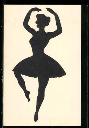 Ansichtskarte Tanzende Ballerina, Scherenschnitt
