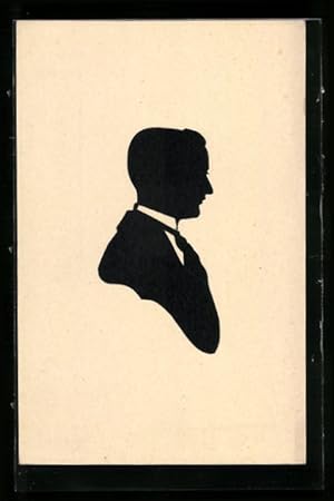 Ansichtskarte Mann mit Krawatte im Anzug, Scherenschnitt