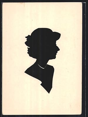 Ansichtskarte Junge Frau mit Hut, Scherenschnitt
