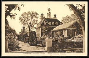 Image du vendeur pour Postcard Williamsburg, VA, Governor`s Palace Garden mis en vente par Bartko-Reher