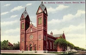 Ansichtskarte / Postkarte Detroit Michigan USA, St. Anthony Catholic Church