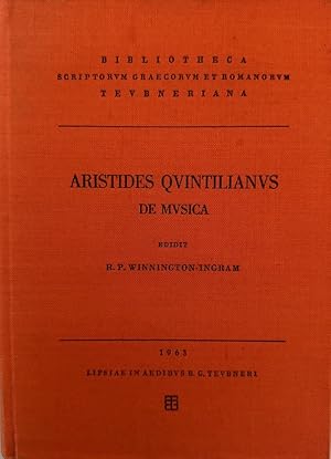 Immagine del venditore per Aristidis Quintiliani De musica libri tres, edidit R. P. Winnington-Ingram. venduto da Wissenschaftl. Antiquariat Th. Haker e.K