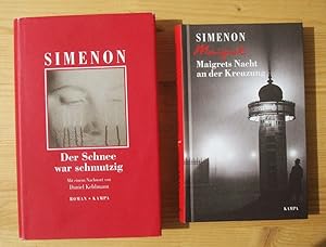 Seller image for Zwei Bcher: Maigrets Nacht an der Kreuzung + Der Schnee war schmutzig for sale by Versandantiquariat Manuel Weiner