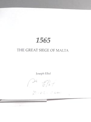 Bild des Verkufers fr 1565 The Great Siege Of Malta zum Verkauf von World of Rare Books