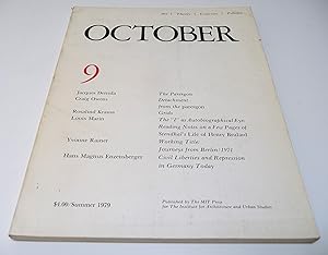 Bild des Verkufers fr October 9 (Summer 1979) zum Verkauf von Test Centre Books