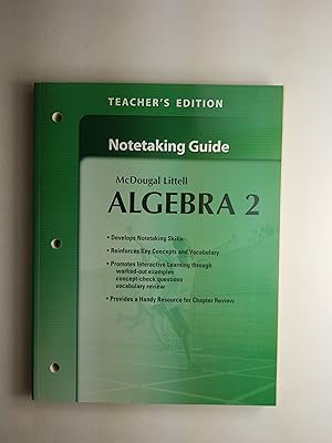 Seller image for McDougal Litells Algebra 2: Notetaking Guide, Teachers Edition for sale by ShowMe D Books