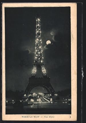 Seller image for Ansichtskarte Paris, La Tour Eiffel, Eiffelturm bei Nacht for sale by Bartko-Reher