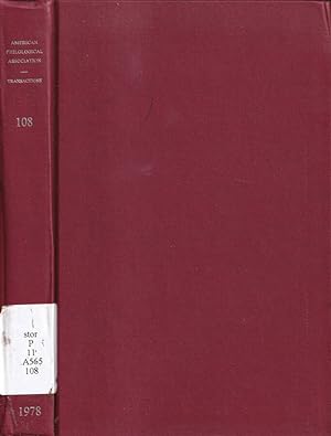 Bild des Verkufers fr Transactions of the american philological association, volume 108, anno 1978 zum Verkauf von Biblioteca di Babele
