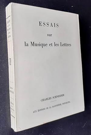 Essais sur la musique et les lettres -