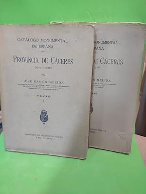 Immagine del venditore per CATLOGO MONUMENTAL DE ESPAA. PROVINCIA DE CCERES (1914-1916). Texto I y Lminas venduto da ABACO LIBROS USADOS