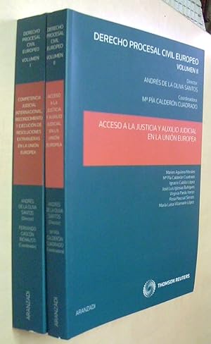 Bild des Verkufers fr Derecho procesal civil europeo. 2 tomos zum Verkauf von Librera La Candela