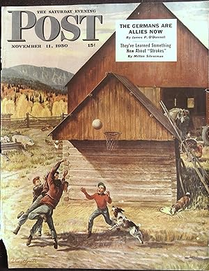 Saturday Evening Post November 11, 1950 John Clymer FRONT COVER ONLY