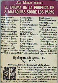 Imagen del vendedor de El enigma de la profeca de san Malaquas sobre los papas a la venta por Almacen de los Libros Olvidados