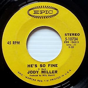 Imagen del vendedor de He's So Fine / You Number Two [7" 45 rpm Single] a la venta por Kayleighbug Books, IOBA