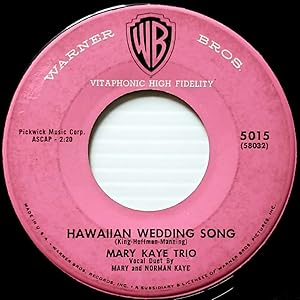 Imagen del vendedor de Hawaiian Wedding Song / Mad Passionate Love [7" 45 rpm Single] a la venta por Kayleighbug Books, IOBA