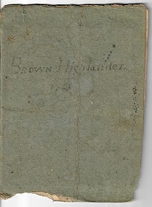 Original Book of Entries for the Services of the Stud Horse Brown Highlander [and] Knickerbocker ...