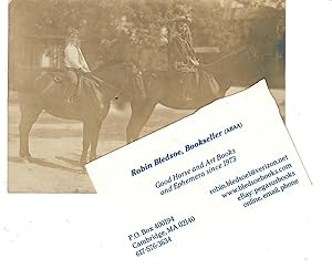 Real Photo Postcard: Young Girl and Boy on Horseback, 1906