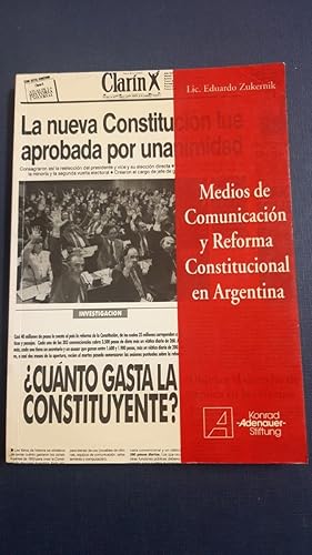 Imagen del vendedor de Medios de comunicacin y reforma constitucional en Argentina. a la venta por SoferBooks