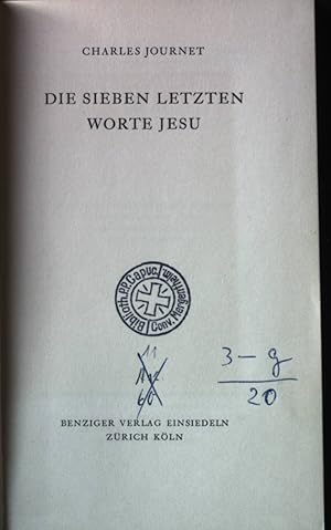 Bild des Verkufers fr Die sieben letzten Worte Jesu. zum Verkauf von books4less (Versandantiquariat Petra Gros GmbH & Co. KG)