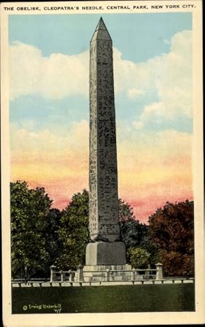 Bild des Verkufers fr Ansichtskarte / Postkarte Manhattan New York City USA, Central Park, Obelisk, Kleopatras Nadel zum Verkauf von akpool GmbH