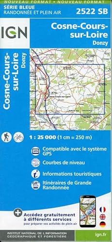 Bild des Verkufers fr IGN Karte, Serie Bleue Cosne Cours sur Loire zum Verkauf von AHA-BUCH GmbH