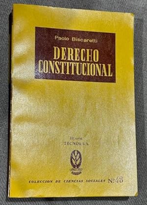 Seller image for DERECHO CONSTITUCIONAL. Prlogo y notas bibliogrficas de Pablo Lucas Verd for sale by Fbula Libros (Librera Jimnez-Bravo)