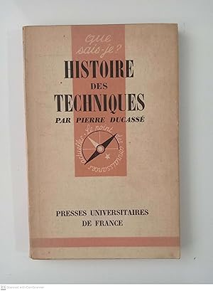 Image du vendeur pour Histoire des techniques mis en vente par Llibres Capra