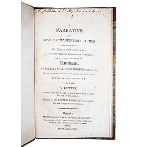 Immagine del venditore per A Narrative of Some Extraordinary Things That Happened to Mr. Richard Giles s Children, At The Lamb, Without Lawford-Gate, Bristol Supposed to be the Effect of Witchcraft venduto da Bruce Marshall Rare Books