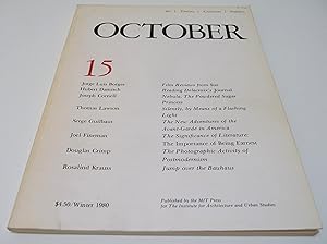 Bild des Verkufers fr October 15 (Winter 1980) zum Verkauf von Test Centre Books