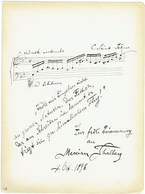 Eigenhändiges musikalisches Albumblatt mit Unterschrift.