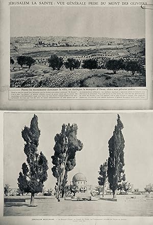 1916 MONDE MUSULMAN JERUSALEM MOSQUEE OMAR 2 JOURNAUX ANCIENS
