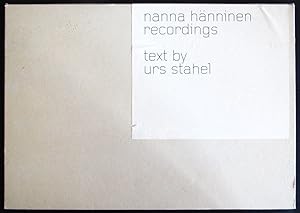Seller image for Nanna Hanninen : Recordings. for sale by Design Books