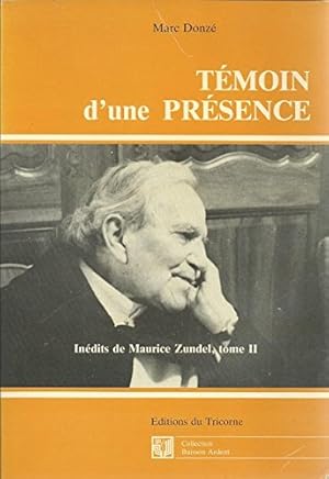 Seller image for Broch - Tmoin d une prsence - indits de maurice zundel, tome ii for sale by Ammareal