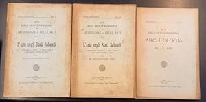 Immagine del venditore per L'ARTE DEGLI STATI SABAUDI AI TEMPI DI CARLO EMANUELE I, DI VITTORIO AMEDEO I E DELLA REGGENZA DI CRISTINA DI FRANCIA. Dai manoscritti del Conte Alessandro Baudi di Vesme di propriet della Societ Piemontese di Archeologia e Storia Patria. venduto da studio bibliografico pera s.a.s.