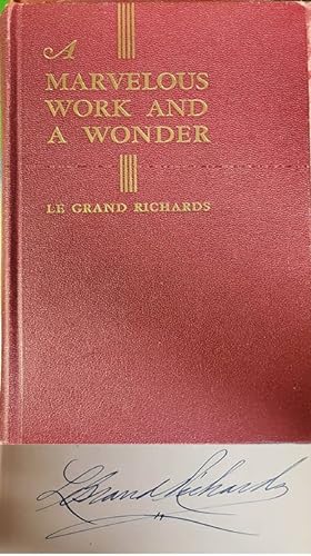 A MARVELOUS WORK and a WONDER - Signed