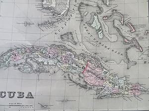 Cuba Caribbean Sea Havana Bahamas Isle of Pines 1887 Bradley-Mitchell map