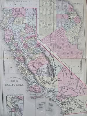 California San Francisco Oakland Los Angeles San Diego 1887 Bradley-Mitchell map