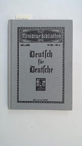 Bild des Verkufers fr Tarnschrift "Deutsch fr Deutsche". zum Verkauf von Antiquariat Maiwald