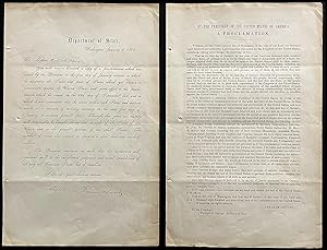 Very Early State Department Printing of Lincolns Emancipation Proclamation and William Sewards ...